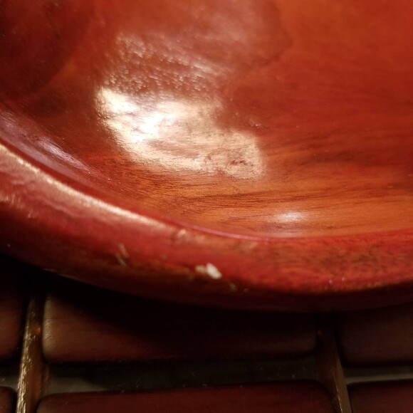 Vintage 1970s Wooden Monkey Pod Leaf Serving Tray 14.5"x7.5"x1.5" - Picture 6 of 6